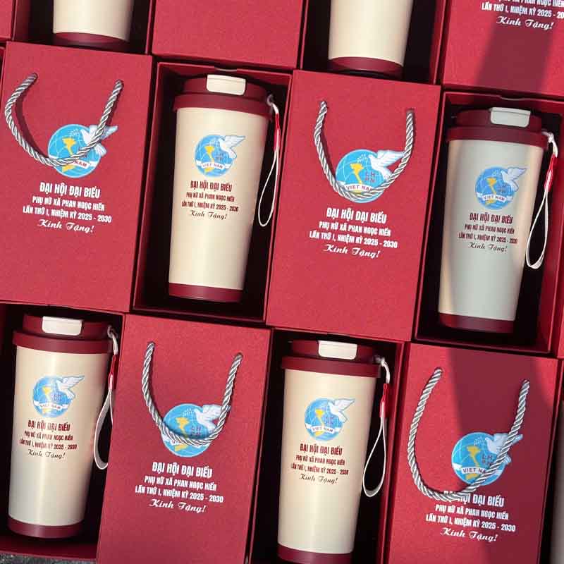 set cốc giữ nhiệt 530ml in theo yêu cầu