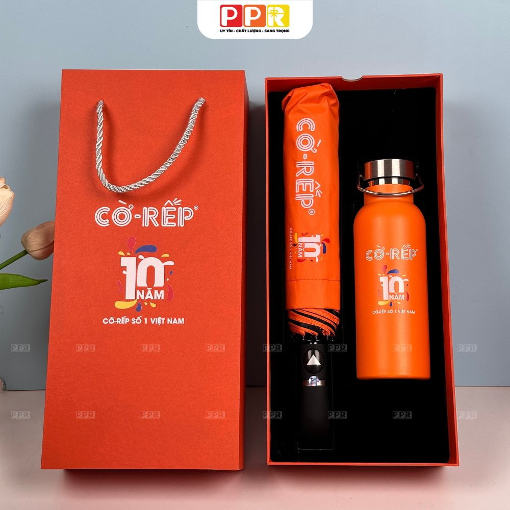 set ô bình giữ nhiệt in logo