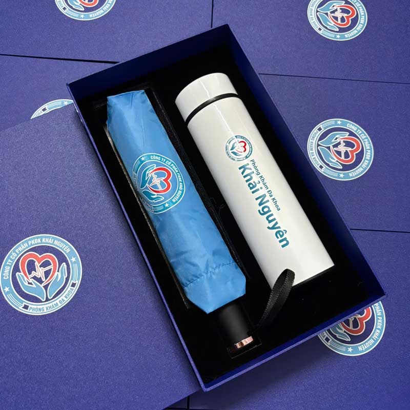 set ô bình giữ nhiệt in logo