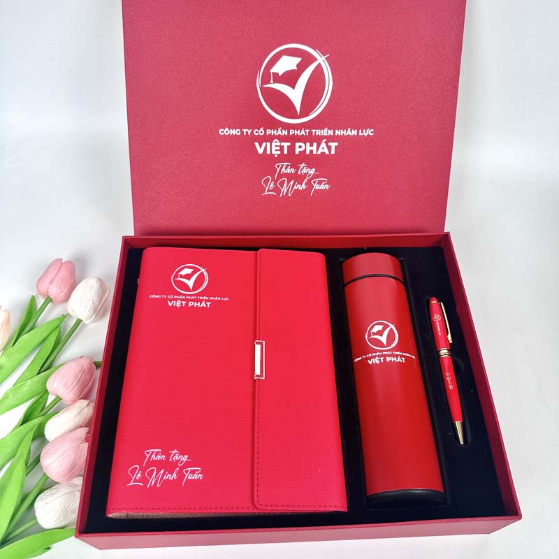 Set Sổ Bình Bút In Logo Làm Quà Tặng Đối Tác | SBBPPR04
