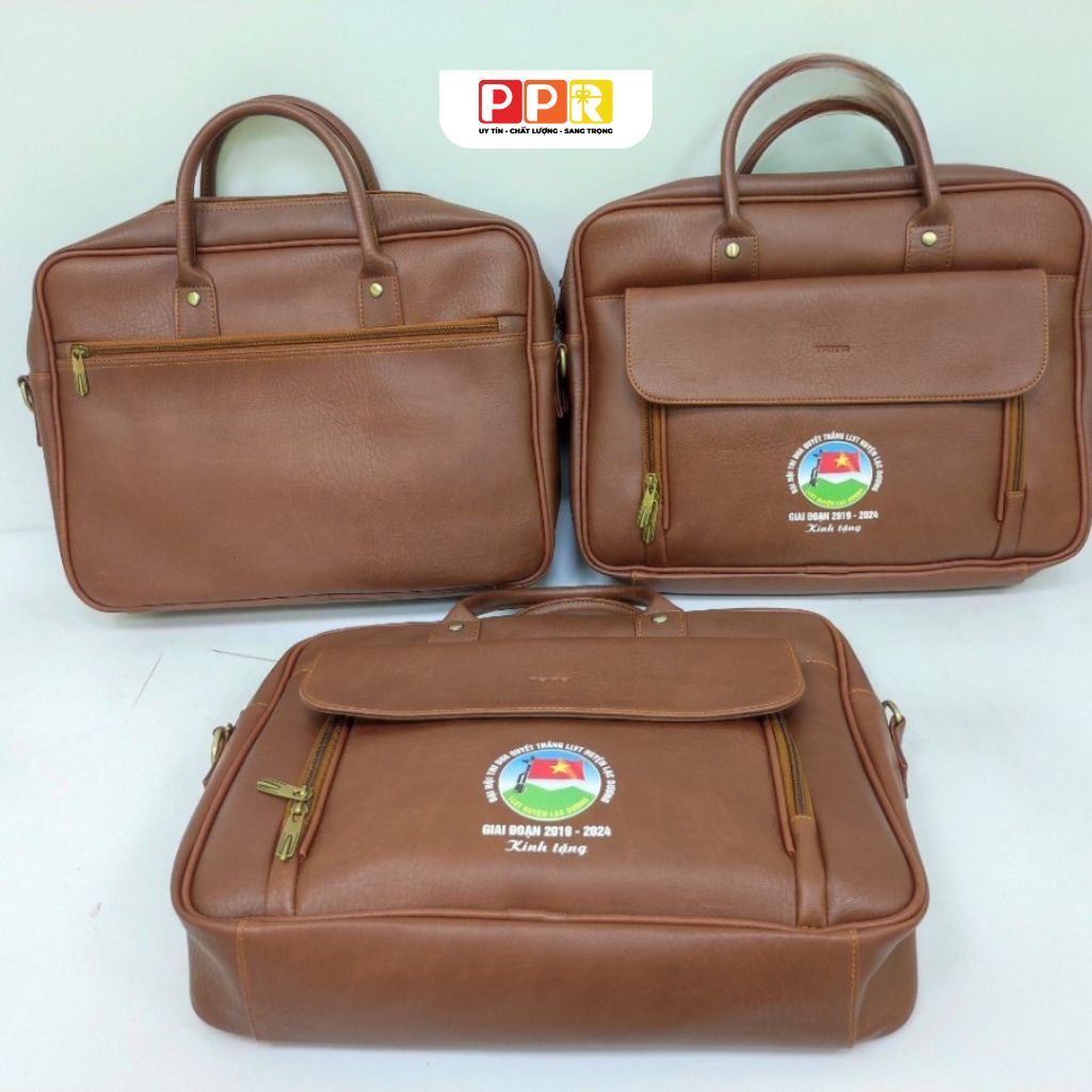 cặp da in logo theo yêu cầu