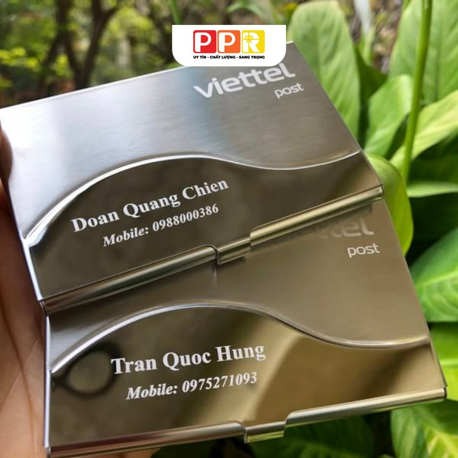 Ví namecard in khắc logo
