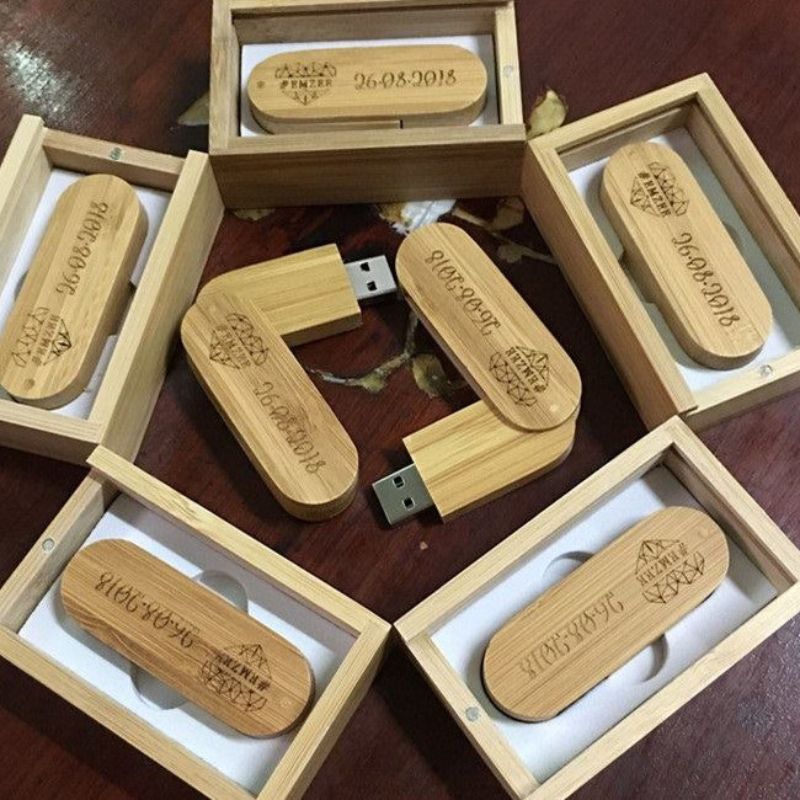 USB Vỏ Gỗ Khắc Laser thương hiệu USPPPR03