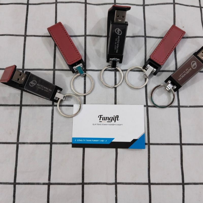 USB Móc Khóa Da Khắc Logo USBPPR04