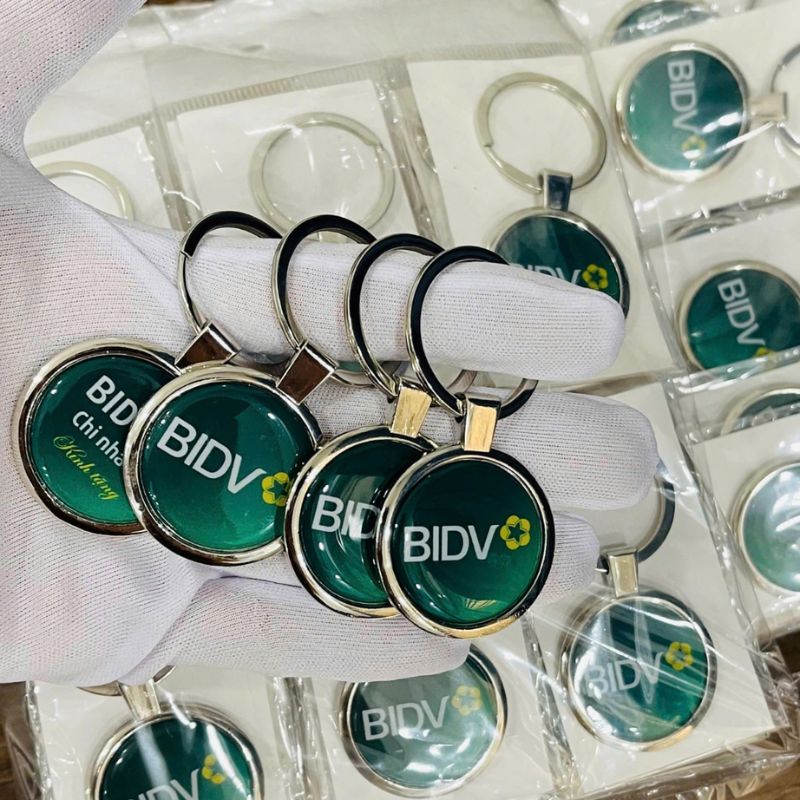 Móc khóa tròn Mica ép nhiệt MKPPR02