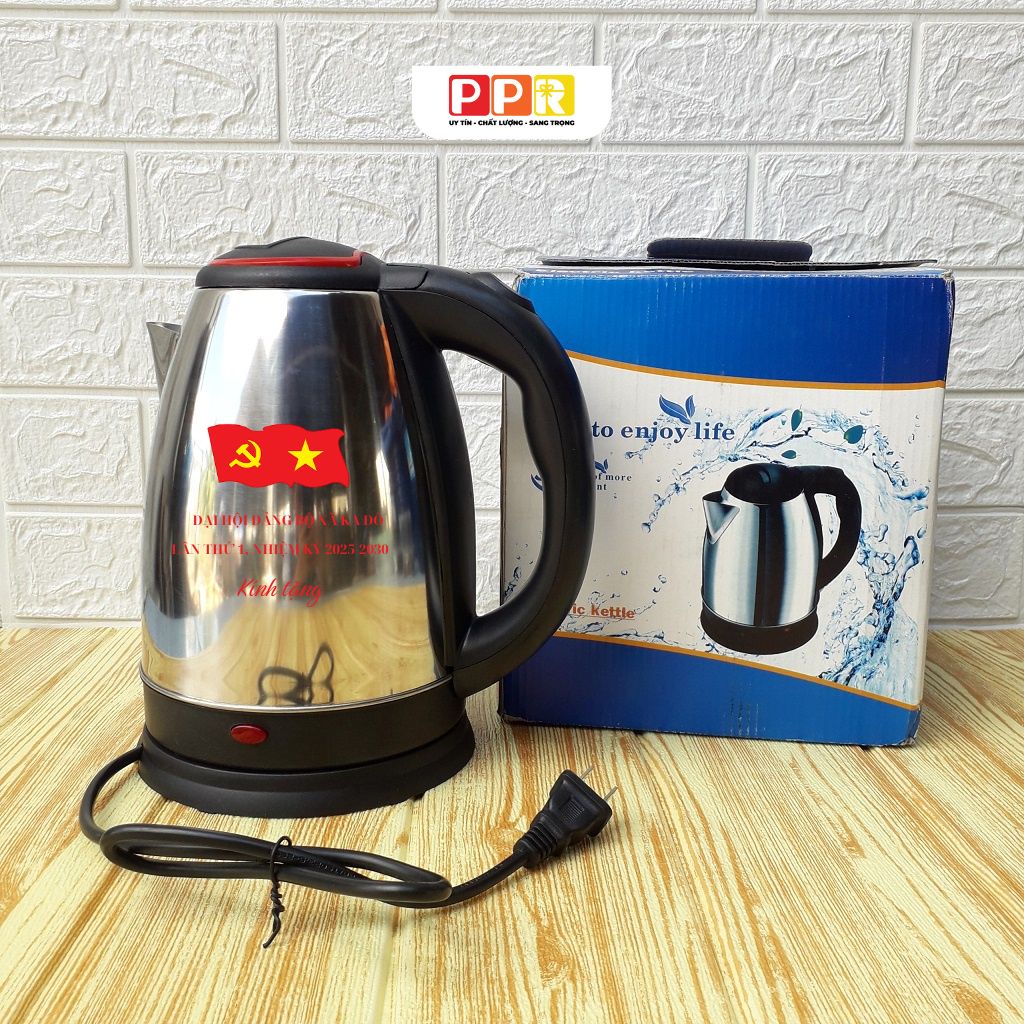 ấm đun nước siêu tốc in logo