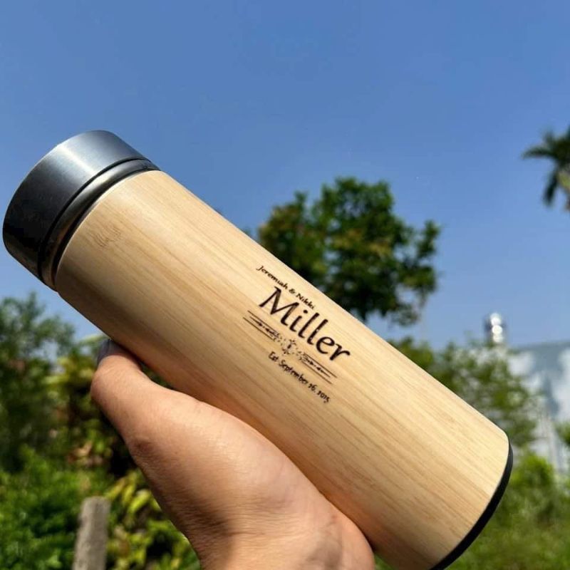 Bình Giữ Nhiệt Vỏ Tre In Khắc Logo Công Ty | BGNPPR20
