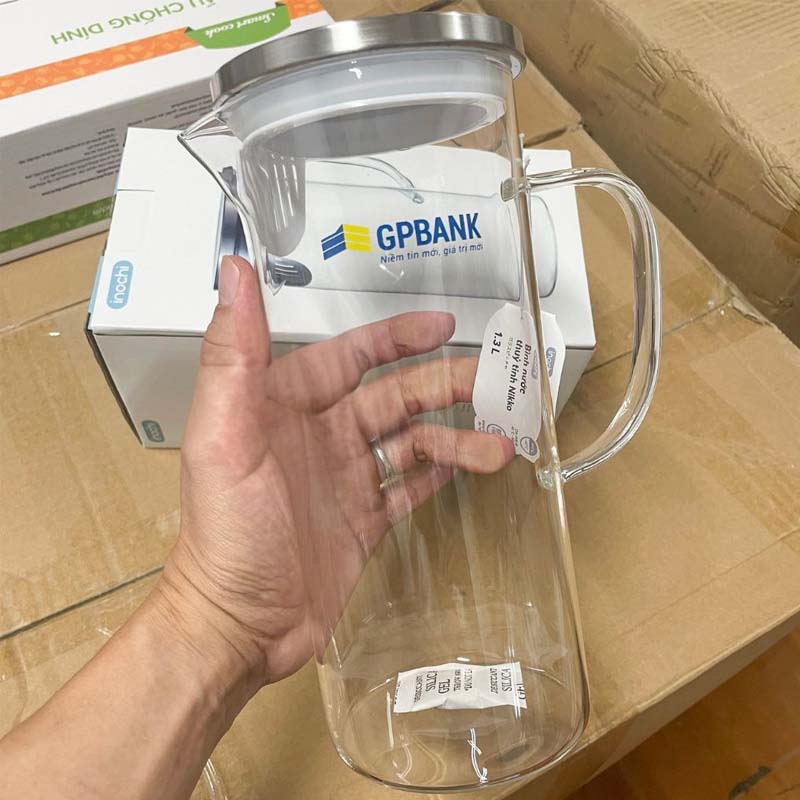 Bình Thủy Tinh 1000ml In Logo Theo Yêu Cầu | BTTPPR02