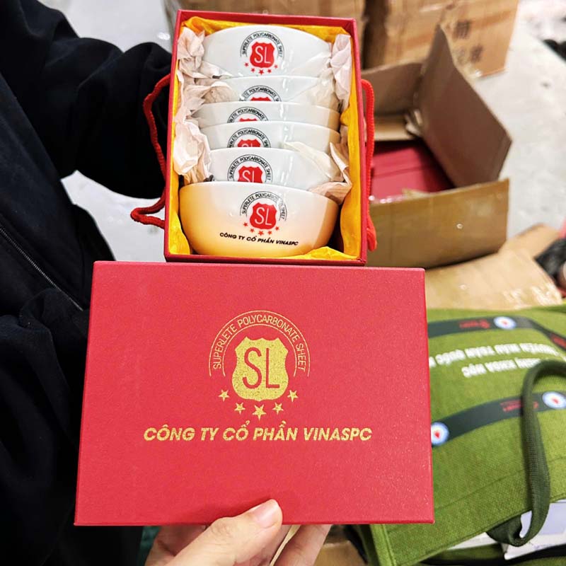 Bộ 6 Bát Sứ In Logo Quà Tặng Doanh Nghiệp | BSPPR01