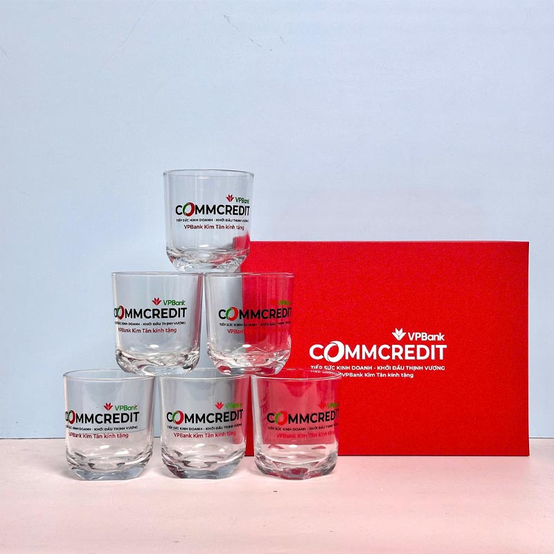 Bộ 6 Cốc Thủy Tinh Indonesia In Logo Theo Yêu Cầu | CTTPPR01