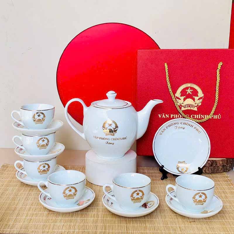 Bộ Ấm Chén In Logo Dáng Minh Long Quà Tặng Đối Tác | ACPPR06