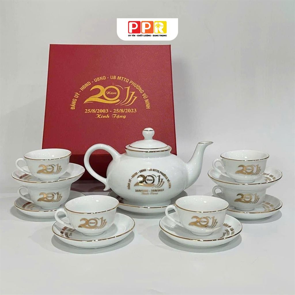 Bộ ấm chén in logo