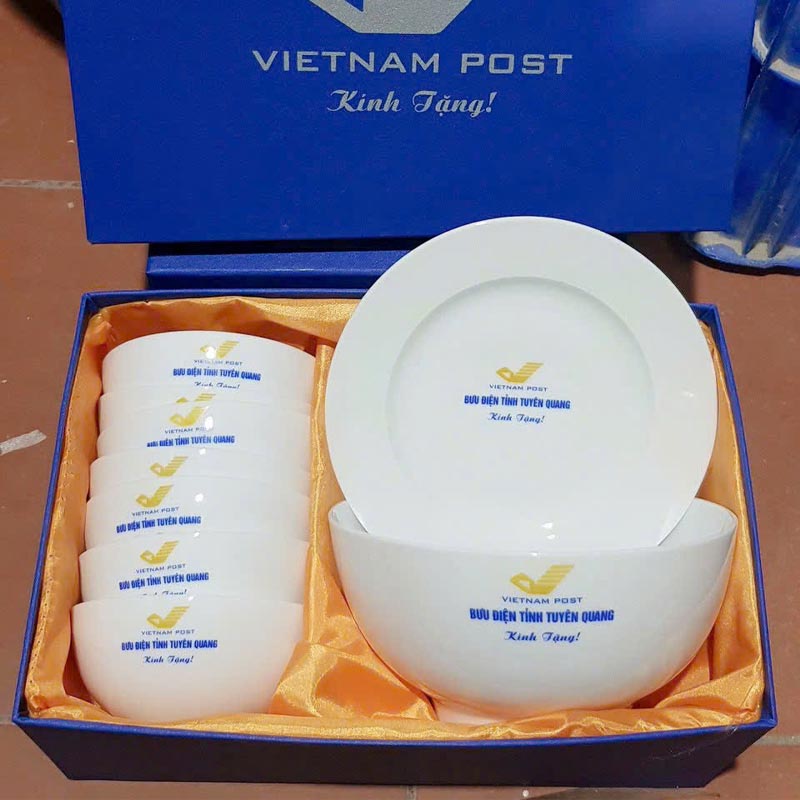 Bộ Bát Đĩa In Logo Làm Quà Tặng Doanh Nghiệp | BSPPR02