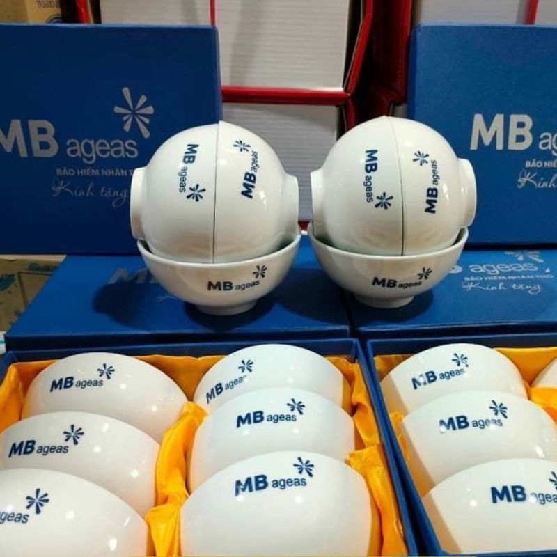 Bộ Sáu Bát Sứ In Logo Theo Yêu Cầu Làm Quà Tặng | BSPPR03