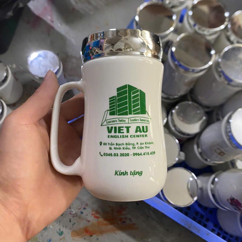 Cốc Sứ Nắp Gương In Logo Theo Yêu Cầu | CSPPR06