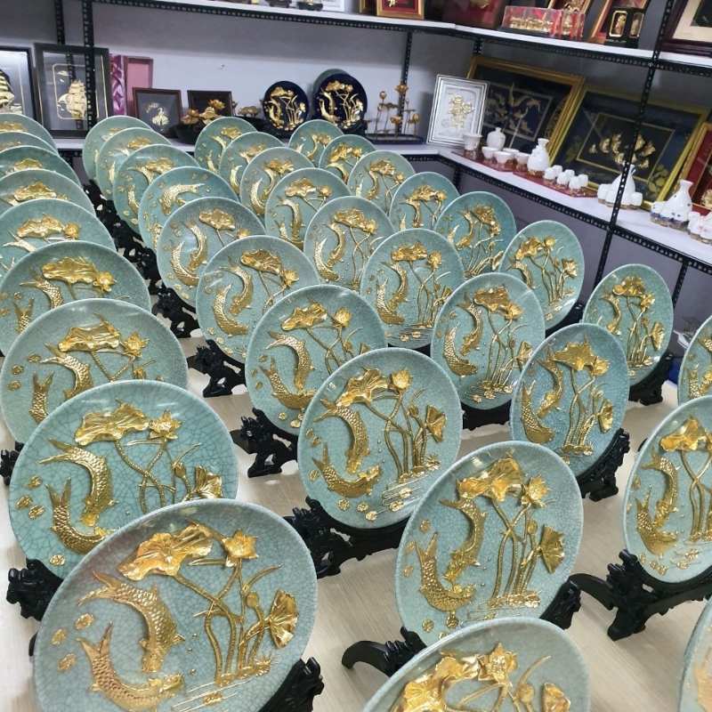 Đĩa Chưng Bày Mạ Vàng Quà Tặng Đối Tác | QCCPPR03