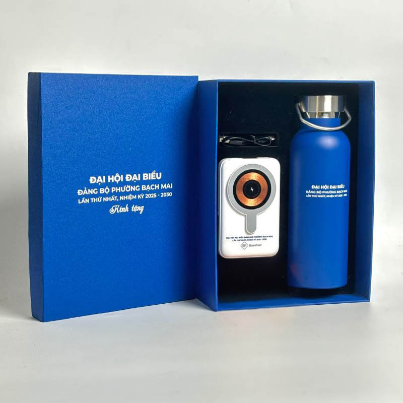 Set Bình Sạc Quà Tặng Công Nghệ In Logo | BSPPR03