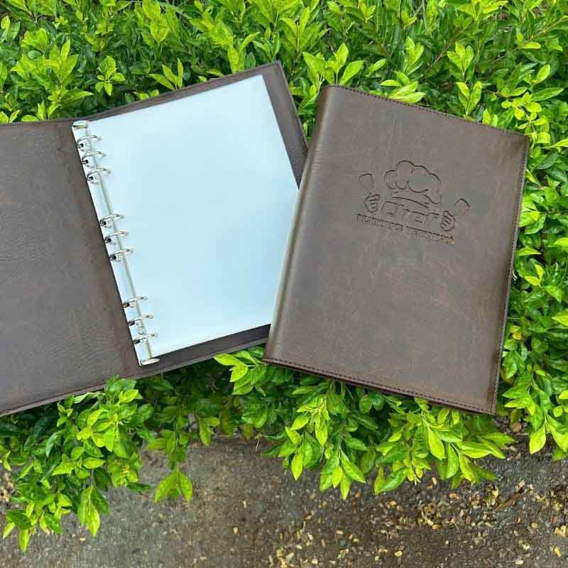 Sổ Bìa Da Gáy Còng Dập Chìm Logo Công Ty | SDPPR07