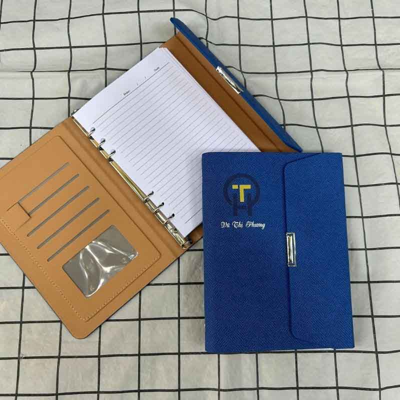 Sổ Bìa Da Gáy Còng Cao Cấp In Logo Theo Yêu Cầu | SDPPR08