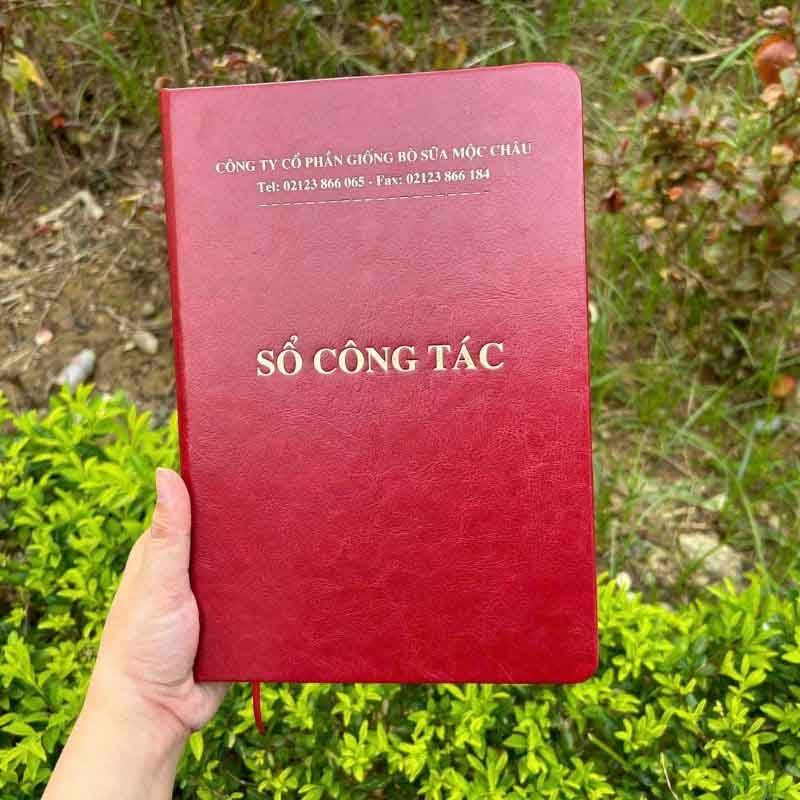 Sổ Bìa Da Gáy Dán In Logo Theo Yêu Cầu | SDPPR03