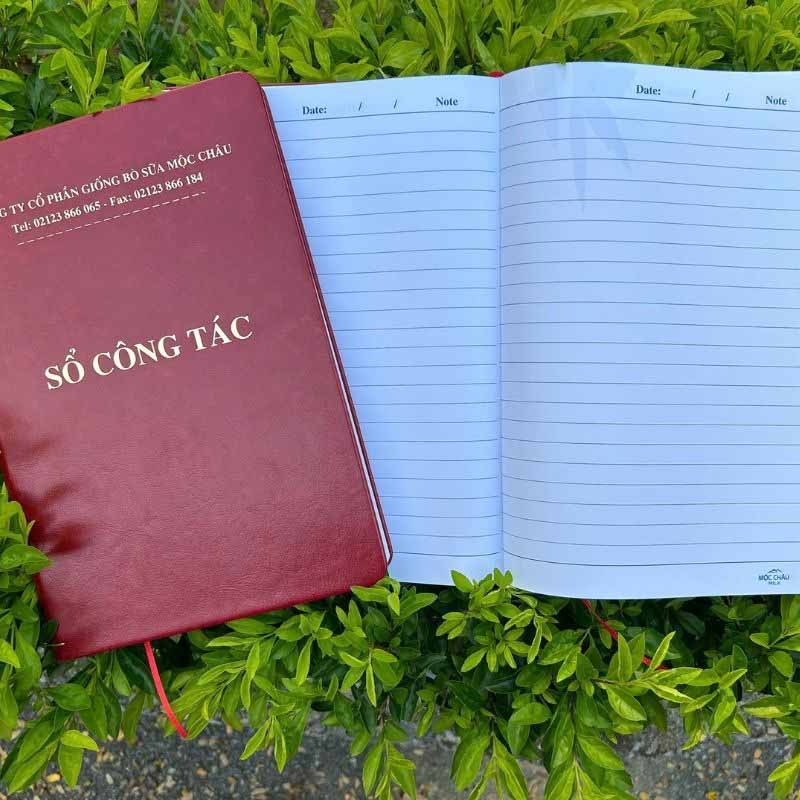 Sổ Bìa Da Gáy Dán In Logo Theo Yêu Cầu | SDPPR03