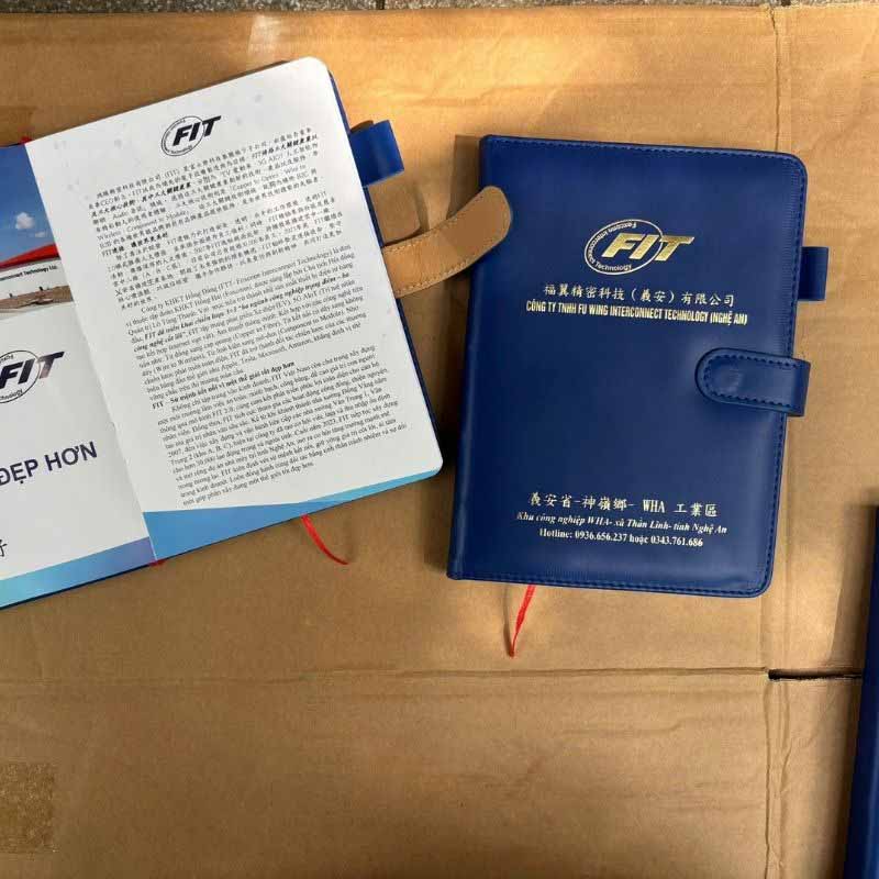 Sổ Bìa Da Gáy Dán Cao Cấp In Logo Doanh Nghiệp | SDPPR05