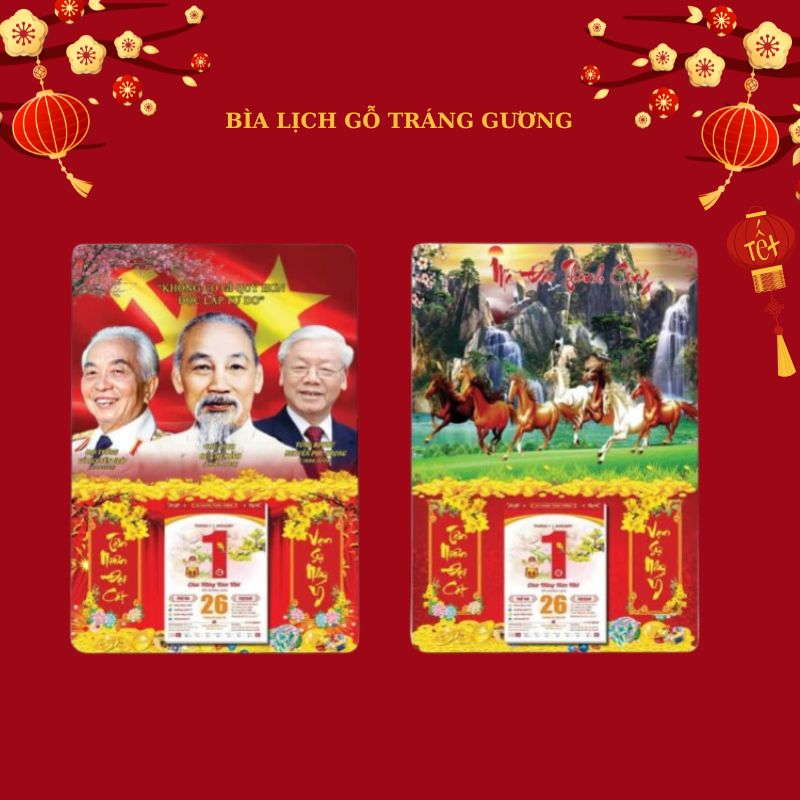 Bìa Lịch Gỗ Tráng Gương LTPPR25