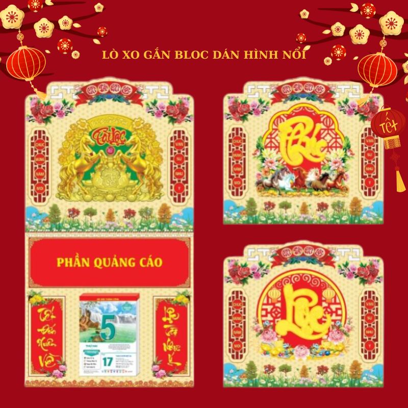 Lò Xo Giữa Gắn Bloc Lịch Dán Hình Nổi 3D LTPPR16