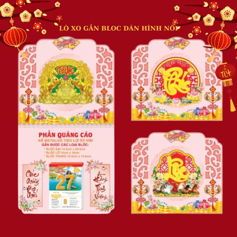 Lò Xo Giữa Gắn Bloc Lịch Dán Hình Nổi 3D LTPPR16