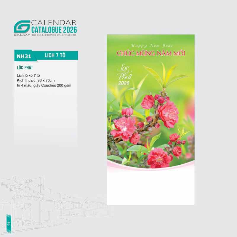 Lịch Tết 7 Tờ In Logo Làm Quà Tặng Doanh Nghiệp | LTPPR06