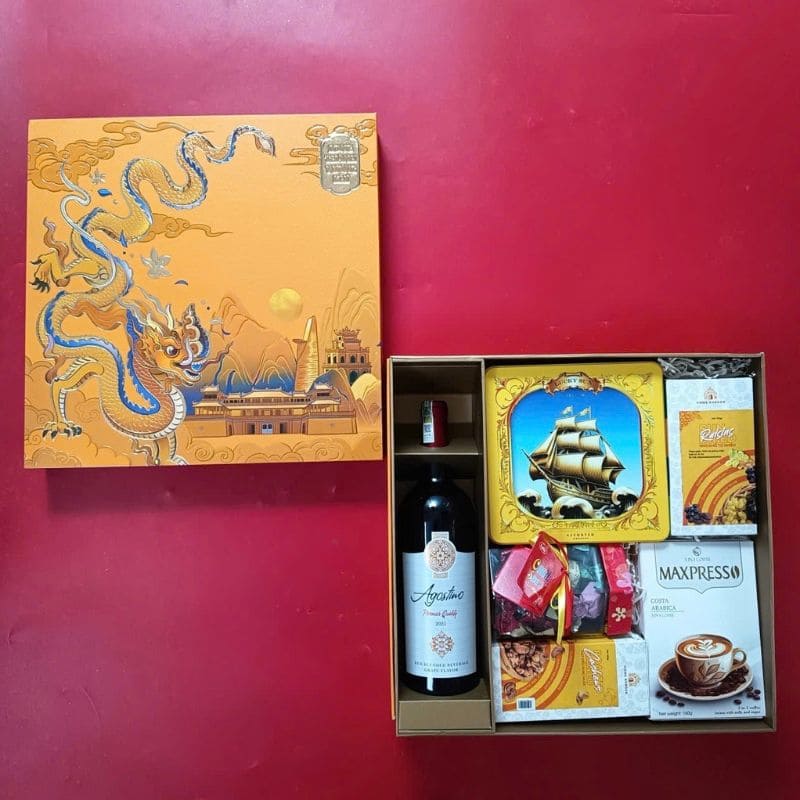 Hộp Quà Tết Cao Cấp In Logo Thương Hiệu SQTPPR15